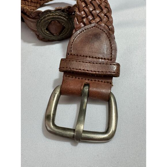VINTAGE OMEGA Women’s Brown Braided Leather Belt Size Medium main image 7